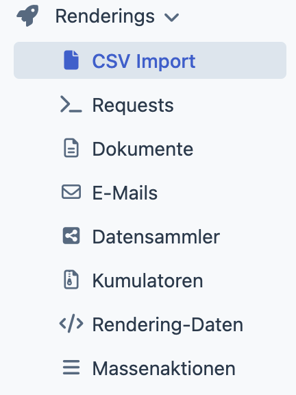 CSV-Importe für Renderings